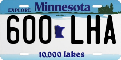 MN license plate 600LHA