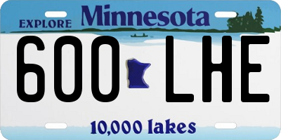 MN license plate 600LHE