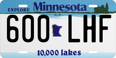 MN license plate 600LHF