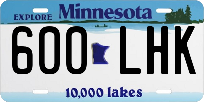 MN license plate 600LHK