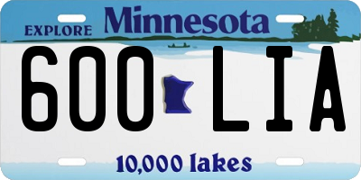 MN license plate 600LIA