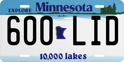 MN license plate 600LID