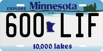 MN license plate 600LIF