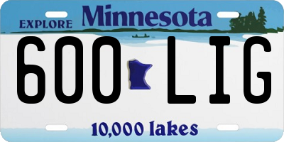MN license plate 600LIG