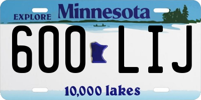 MN license plate 600LIJ
