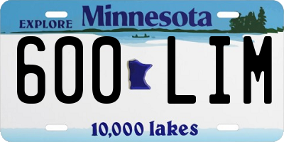 MN license plate 600LIM