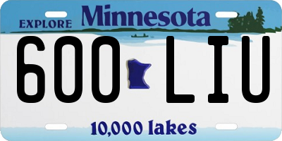 MN license plate 600LIU