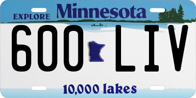 MN license plate 600LIV
