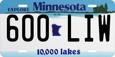 MN license plate 600LIW