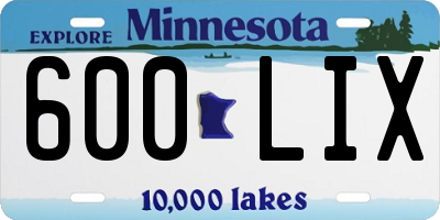 MN license plate 600LIX