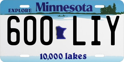 MN license plate 600LIY
