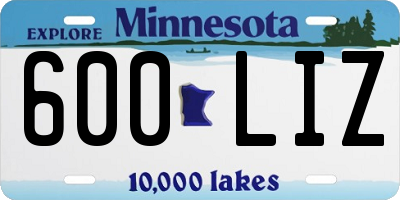MN license plate 600LIZ