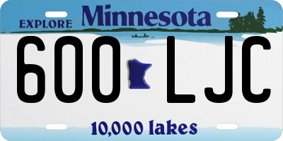 MN license plate 600LJC