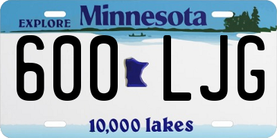 MN license plate 600LJG