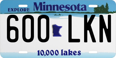 MN license plate 600LKN