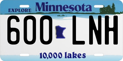 MN license plate 600LNH