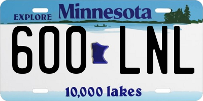 MN license plate 600LNL