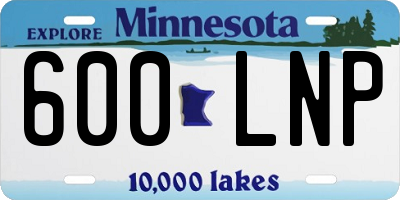 MN license plate 600LNP