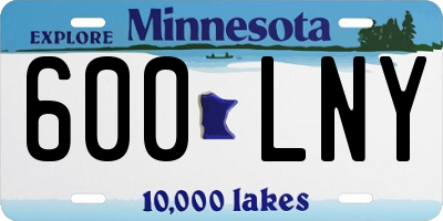 MN license plate 600LNY