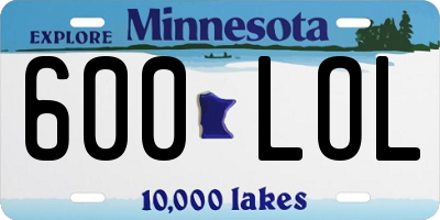 MN license plate 600LOL