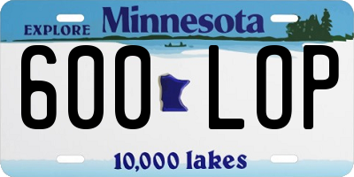 MN license plate 600LOP
