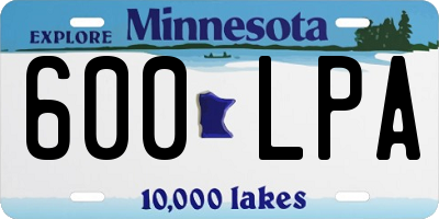 MN license plate 600LPA