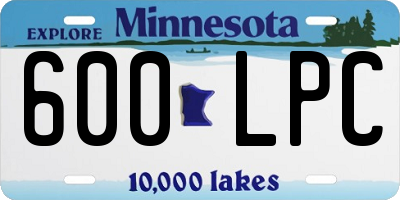 MN license plate 600LPC