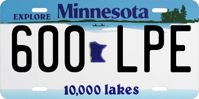 MN license plate 600LPE