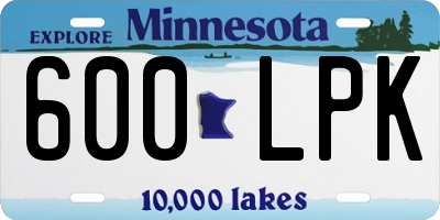 MN license plate 600LPK
