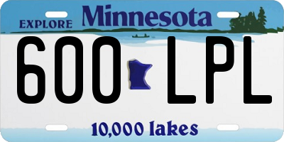 MN license plate 600LPL