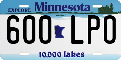MN license plate 600LPO
