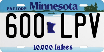 MN license plate 600LPV