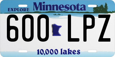 MN license plate 600LPZ