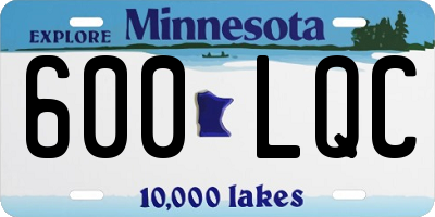 MN license plate 600LQC