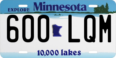 MN license plate 600LQM