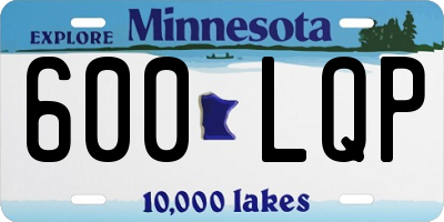 MN license plate 600LQP