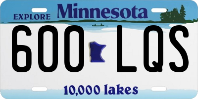 MN license plate 600LQS