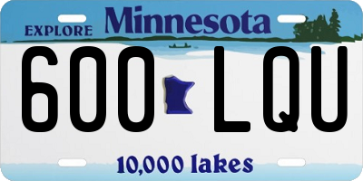 MN license plate 600LQU