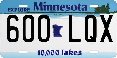 MN license plate 600LQX