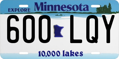 MN license plate 600LQY