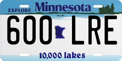 MN license plate 600LRE