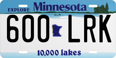 MN license plate 600LRK