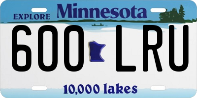 MN license plate 600LRU