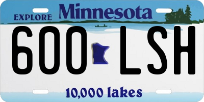 MN license plate 600LSH
