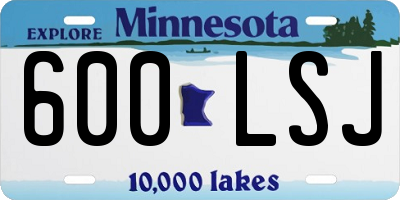 MN license plate 600LSJ