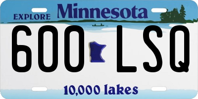 MN license plate 600LSQ