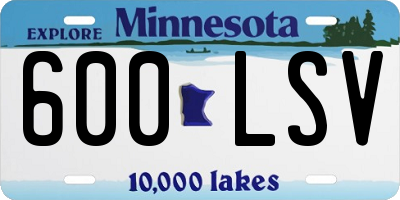MN license plate 600LSV