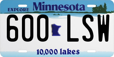 MN license plate 600LSW