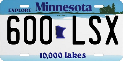 MN license plate 600LSX