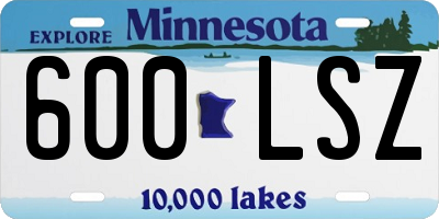 MN license plate 600LSZ